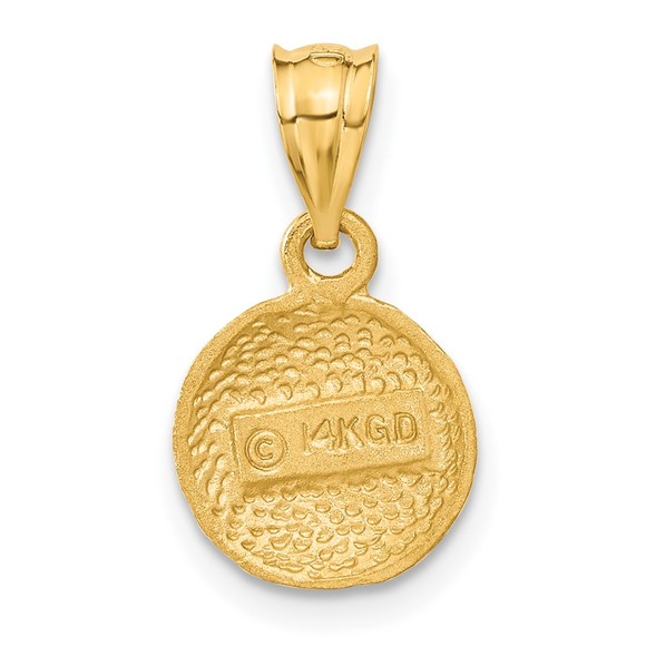 14k Yellow Gold Genuine Sports Basketball Charm - Picture 4 of 5